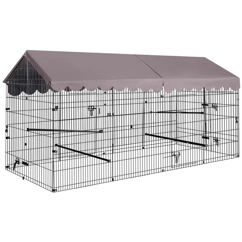 Metal Chicken Coop Run With Waterproof Cover Chicken House