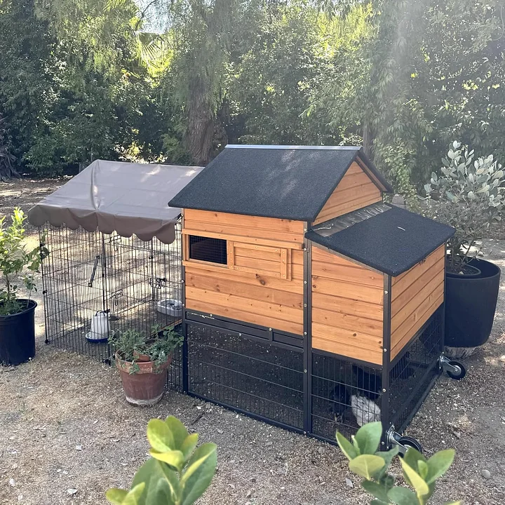 Mobile All-Around Iron Frame Automatic Door Chicken Coop